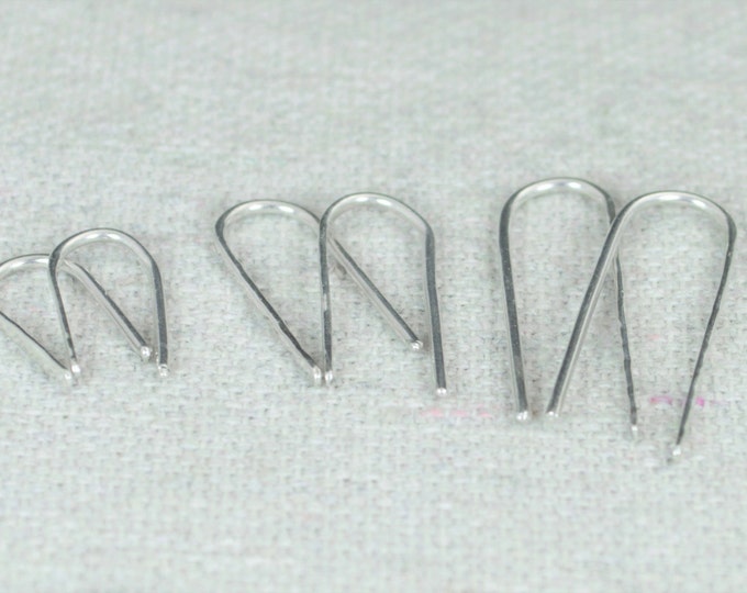 Silver Arc Earrings, Arc Earrings, Horseshoe Earrings,Silver Open Hoop Earrings, Simple Earrings, Silver, Silver Open Hoop, Minimal Earrings