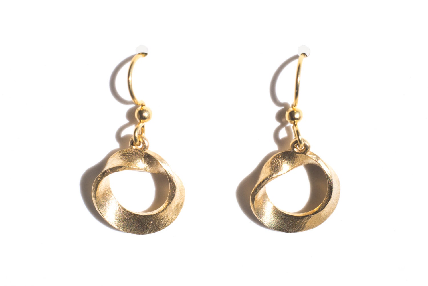 Mobius Earrings gold jewelry geometric jewelry modern design