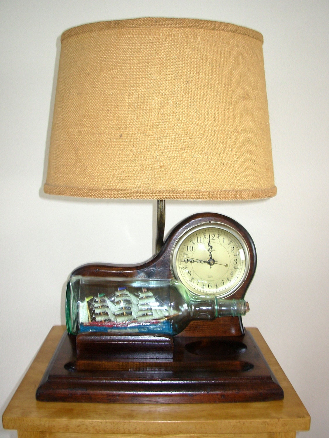 Vintage Carrington Clock Nautical Lamp by SeaMyNauticalVintage