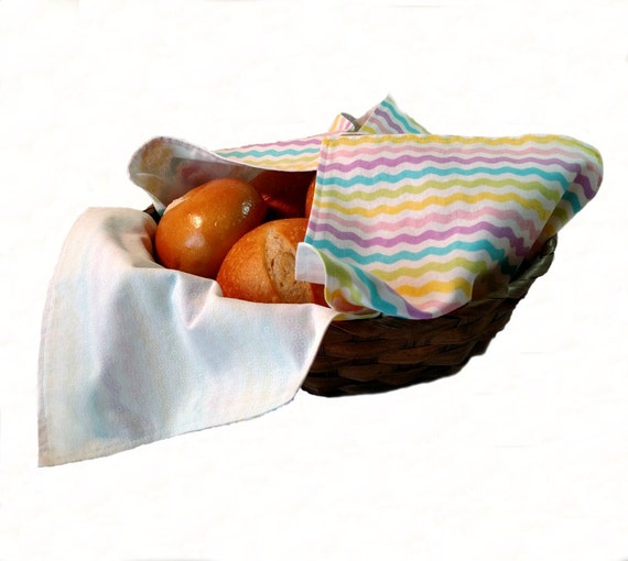 Bread Basket Liner and Warmer in Pastel Chevron Print