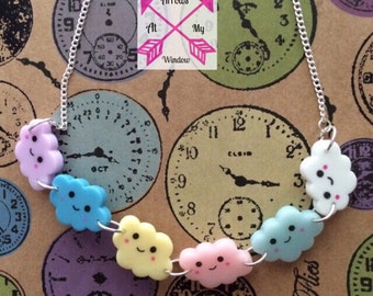 Kawaii cloud necklace, Cloud necklace, Cute Kawaii necklace, Cute Kawaii cloud necklace, Kawaii necklace, Kawaii jewellery,