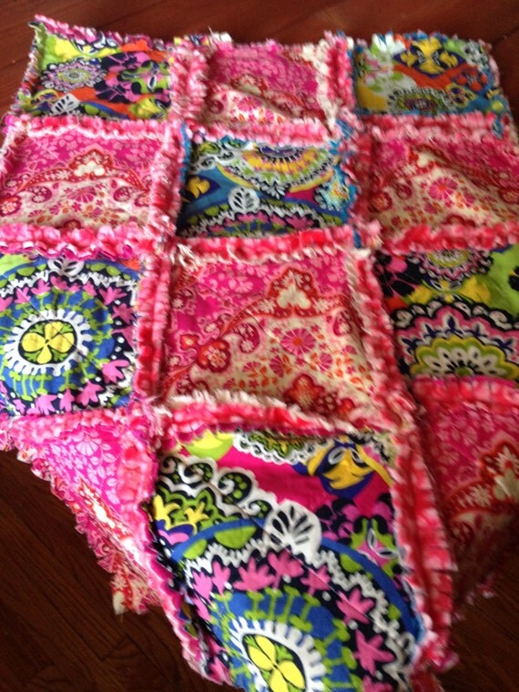 Vera Bradley Rio Blanket Baby girl quilt by QueenBeeBabyBoutique
