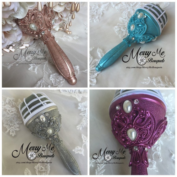 Silver Bouquet Holder - Silver Bouquet Handle - DIY Bouquet Holder ...