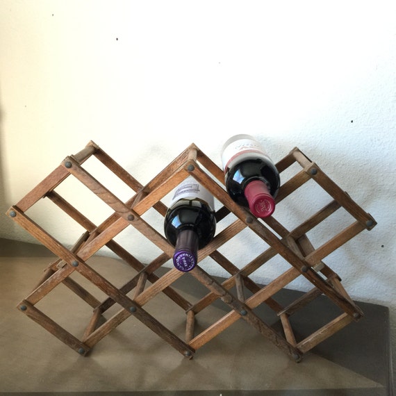 Vintage Wine Rack Folding Accordion Style by RetroResaleSanDiego