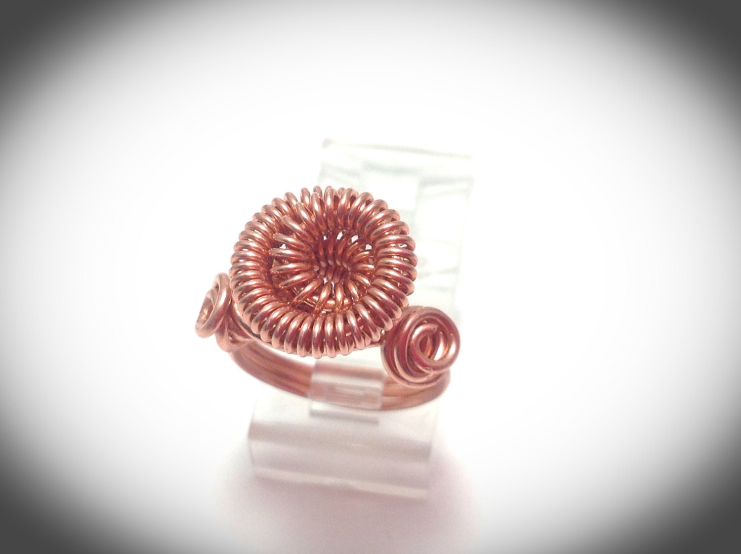 Wire wrapped copper coil Tesla ring by JCLwire on Etsy