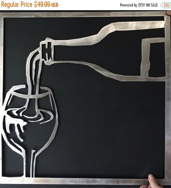 30 off Wine glass wall art by MetalArtDesignz on Etsy
