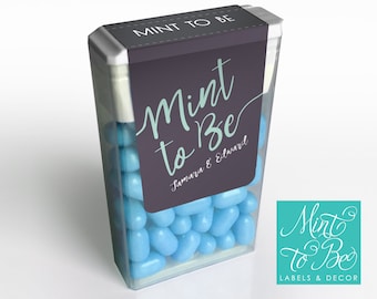Personalized Mint to Be Labels for Wedding Favors and Engagement Party Favors. Custom designed labels for Tic Tacs. Mint label party favors.