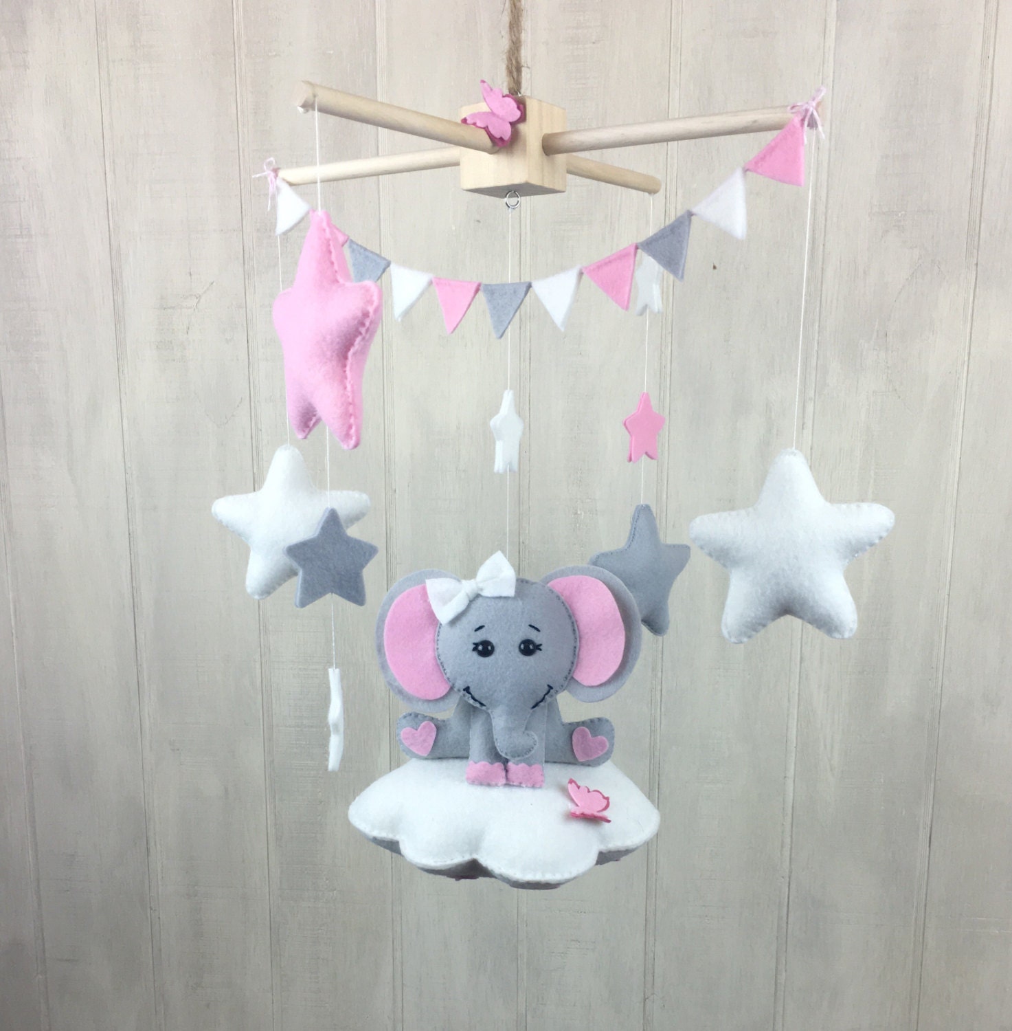Elephant mobile baby mobiles cloud von juniperstreetdesigns