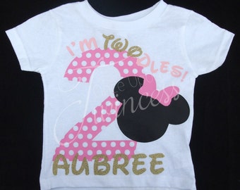 Second Birthday shirt - I'm Twodles - Minnie Mouse birthday shirt - Minnie Mouse second birthday shirt - 2nd birthday shirt - two years old