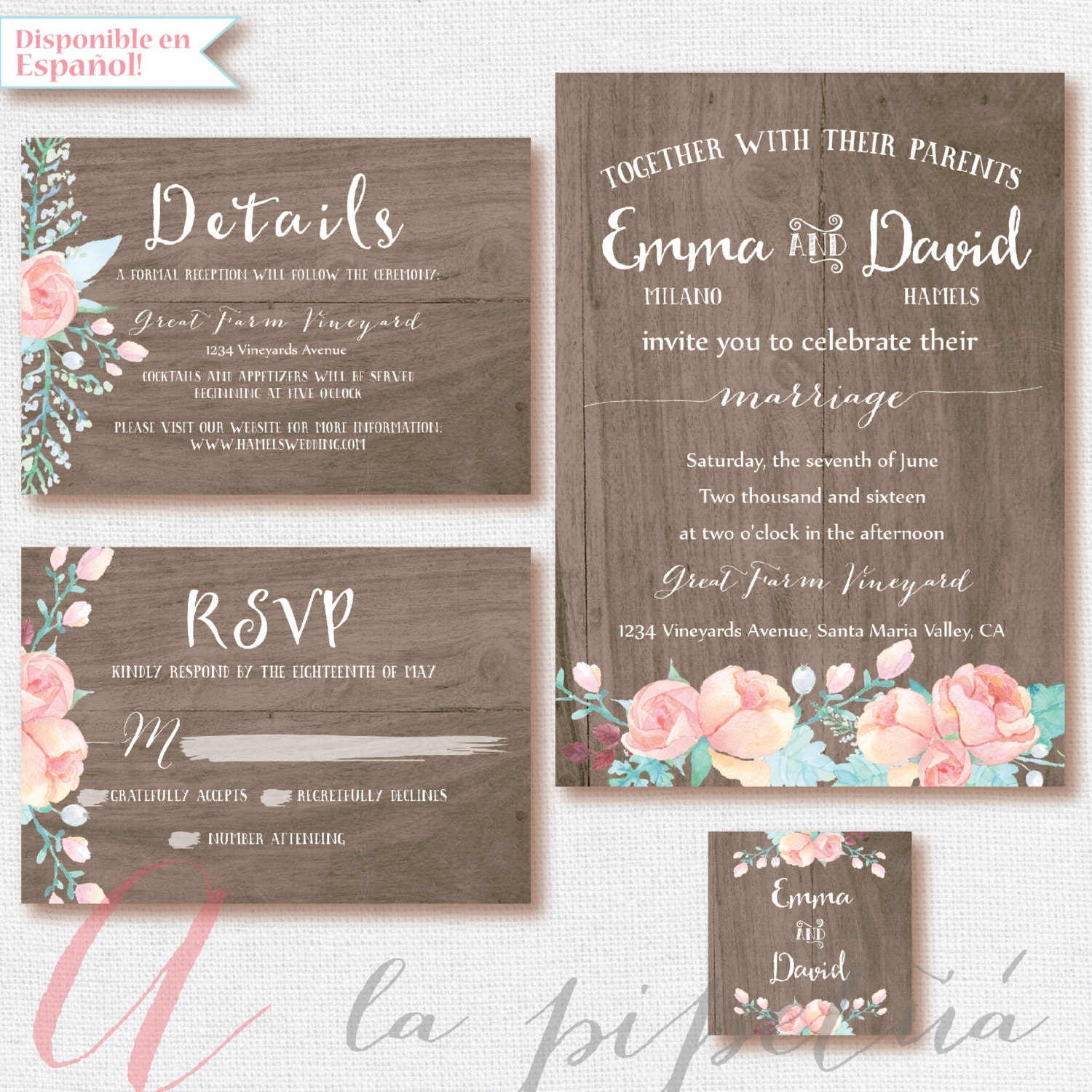 Wood Wedding suit Wedding invitation. Wedding RSVP card