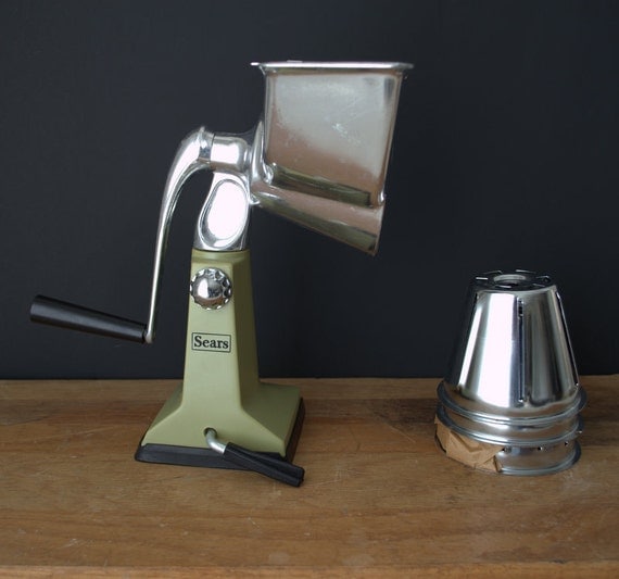 Items similar to Sears Avocado Green Meat Grinder, Retro Kitchen