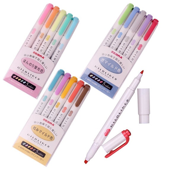 15 Zebra Mildliner Highlighters Double Sided Japanese
