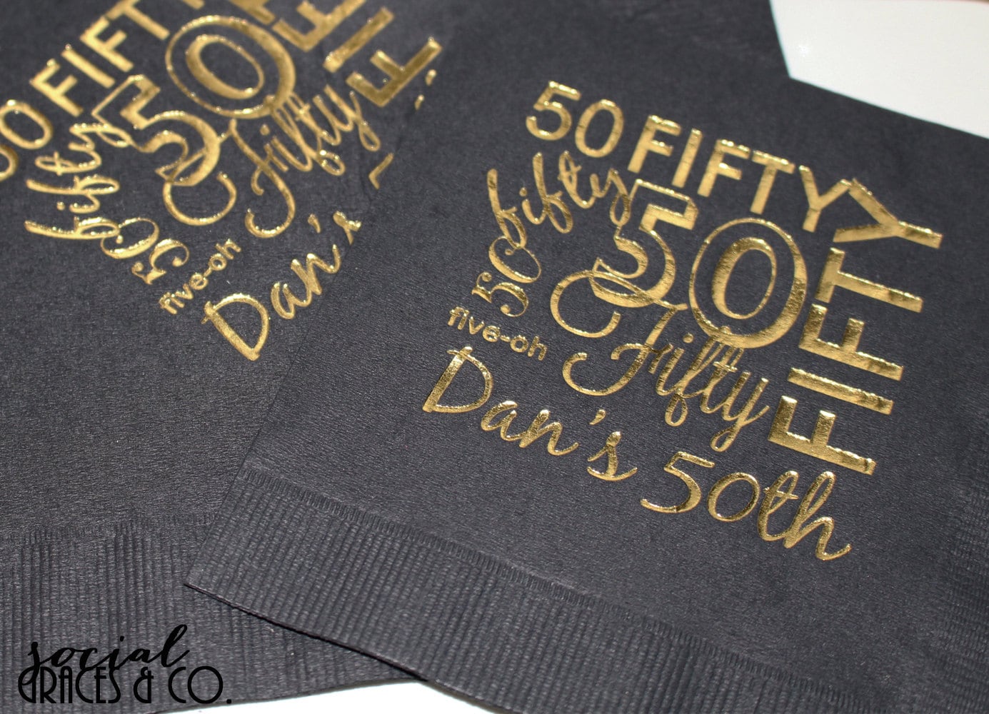 Fun 50th Birthday Party Cocktail Napkins Personalized Party