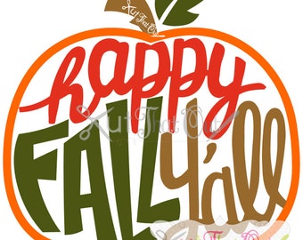 EXCLUSIVE Happy Fall Y'll Pumpkin SVG and DXF File