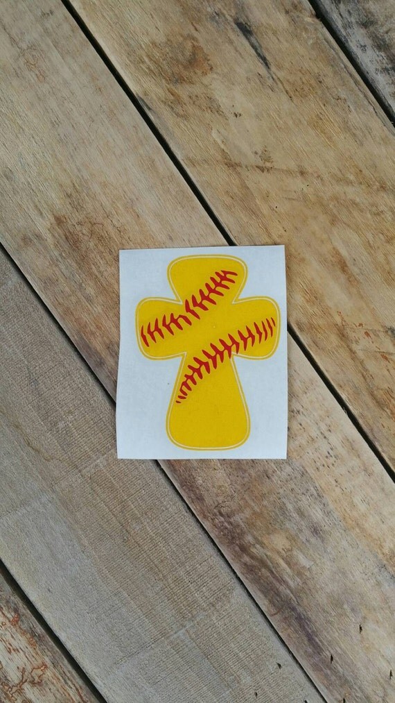 Softball cross decal cross decal sport decal softball
