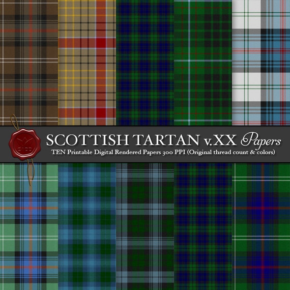 Digital Printable Scottish Tartans: by CornucopiaArtDesign on Etsy