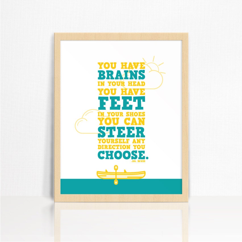 You Have Brains In Your Head DR SEUSS Quote Wall Print