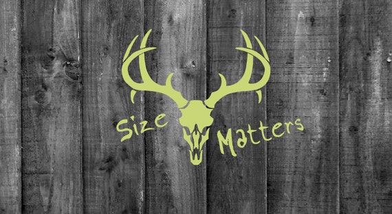 Size Matters Deer Skull Decal Hunting Decal by StickyFrogDesigns