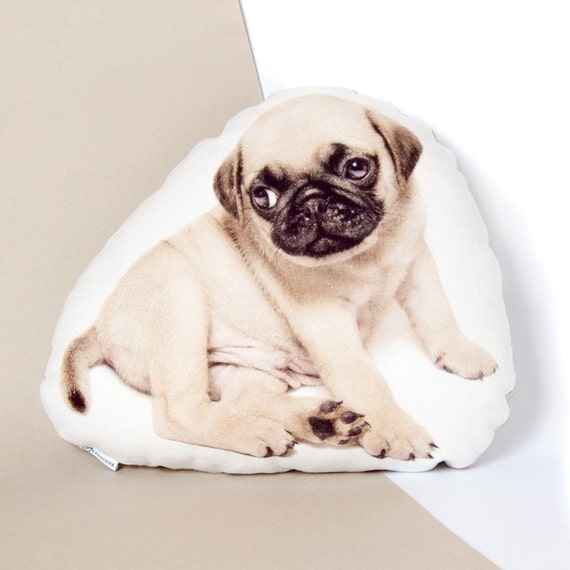 Pug Puppy Pillow Funny and Cute Pug Dog Pet Lover by Casacova