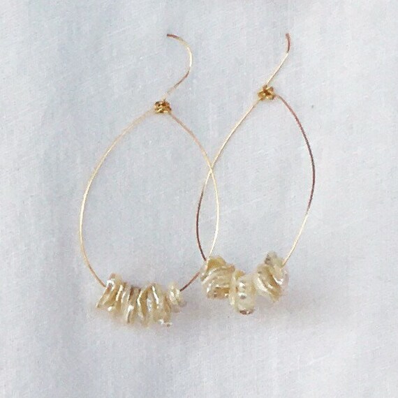 KALEO keshi pearl hoop earrings