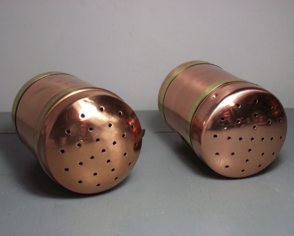 Copper and Brass Salt and Pepper Shakers/Copper Salt and