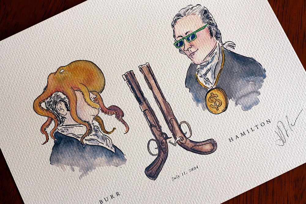 Alexander Hamilton vs Aaron Burr The Duel PRINT 8x10