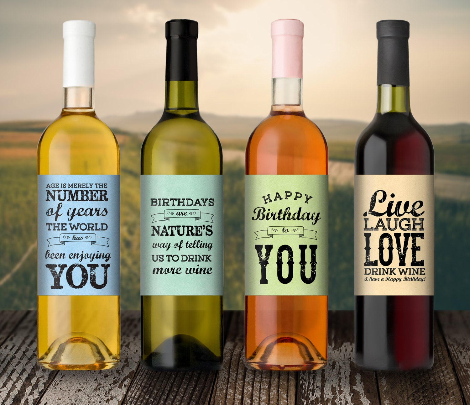 birthday gift birthday wine label custom wine label 21st