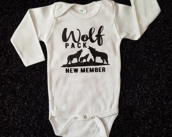 Unisex baby clothes, wolf baby bodysuit, infant bodysuit, printed baby t-shirt, new baby gift, coming home outfit, trendy baby clothes