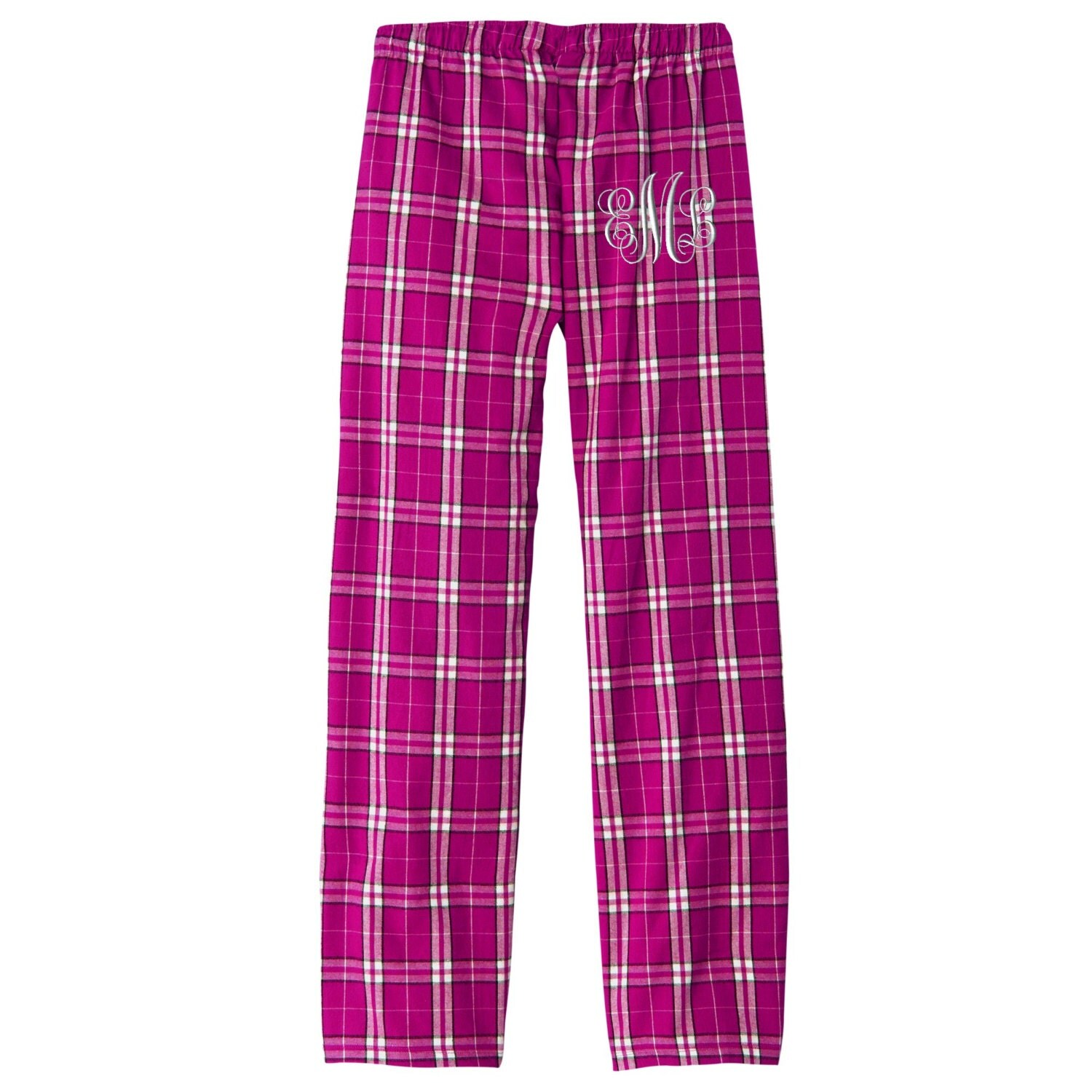 Monogrammed Flannel Plaid Pajama Pants Monogrammed.