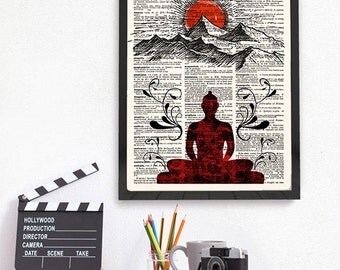 Buddhist Wall Art yoga studio decor spiritual print lotus buddha new age Buddhist Wall Art yoga studio decor spiritual print lotus buddha new age