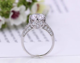 lotus engagement ring flower wedding ring rose ring sterling silver ring cubic zirconia ring promoise ring unique engagement ring - Lotus Wedding Ring lotus engagement ring flower wedding ring rose ring sterling silver ring cubic zirconia ring promoise ring unique engagement ring - Lotus Wedding Ring