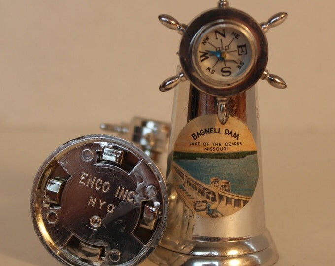 Vintage Ship Wheel Compass Salt and Pepper Shakers