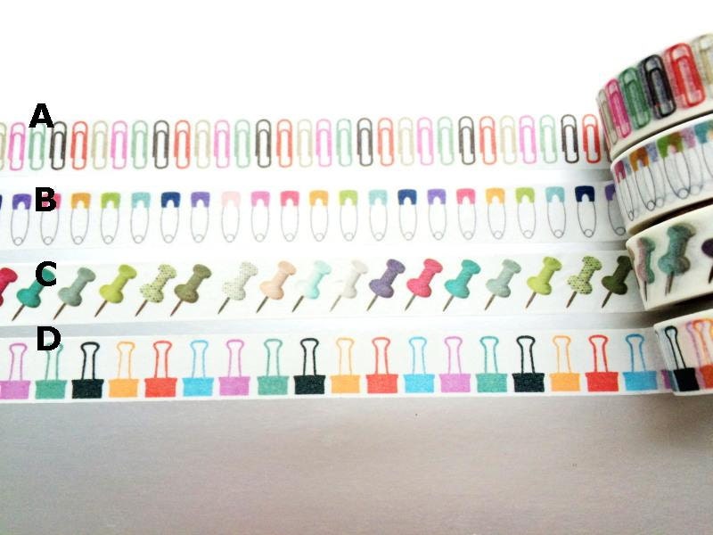 Washi tape Paper clip binder clips Long Tail Clip 15mmx10m
