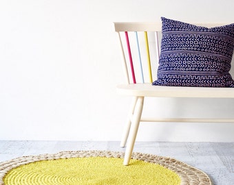 120cm Chartreuse Crochet Rug