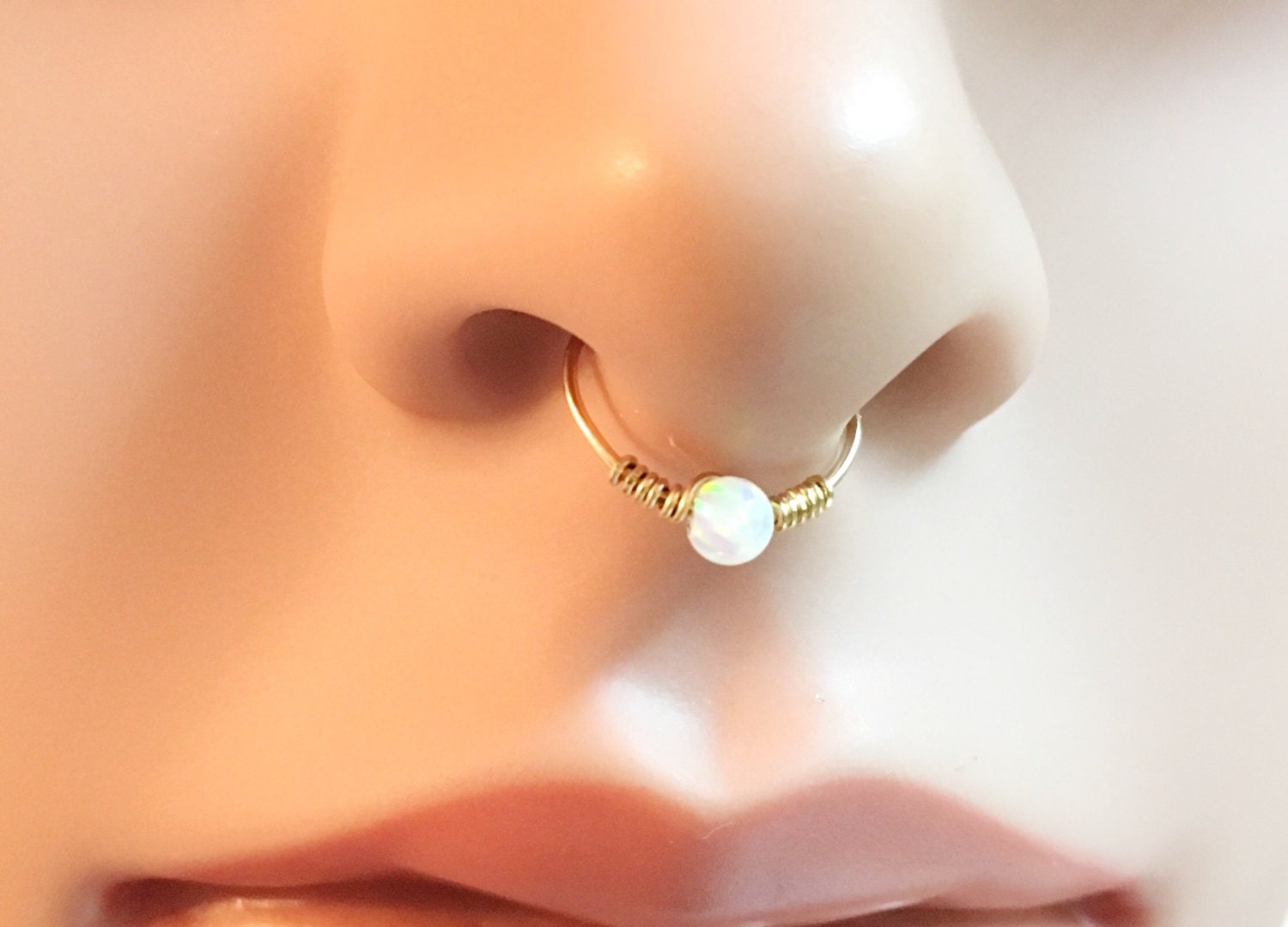 Fake nose ring fake septum ring fake piercing by FlowerRainbowNJ