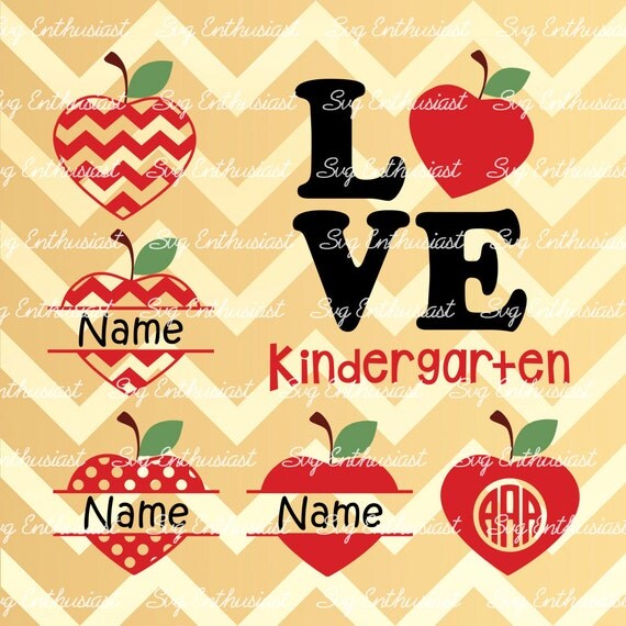 Download Love Kindergarten SVG School SVG Apple svg Apple monogram