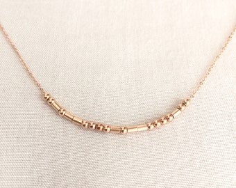 Rose Gold Morse Code Necklace, Sister Necklace, Secret Message, Hidden Message, Rose Gold Filled Necklace, Mother Necklace, Best Friend Gift