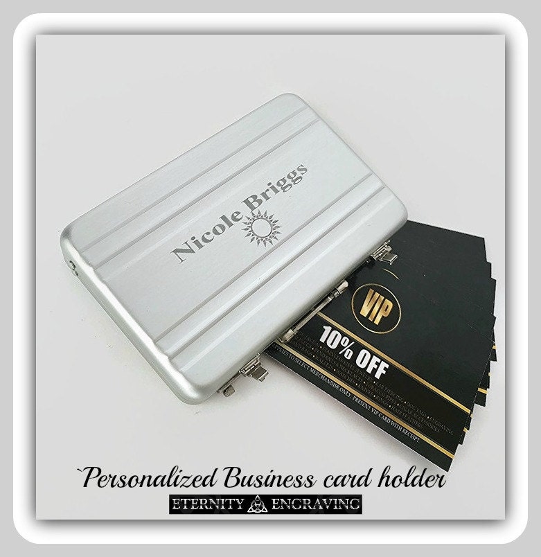 Personalized Business card holder Mini Briefcase engraved