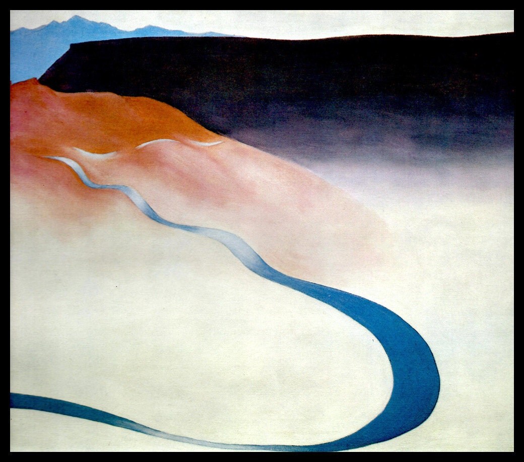 1964 Georgia O'Keeffe Print Road Past The View Original