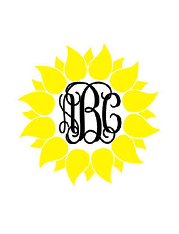 Free Free 347 Monogram Monogram Decal Sunflower Svg SVG PNG EPS DXF File