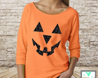 Pumpkin Shirt, Halloween Shirt, Raw Edge Shirt, Funny Sweatshirt, Halloween Top, Halloween shirt, Halloween sweatshirt, RUNS SMALL