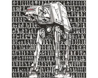 Rogue One Art, Star Wars Art, Force Awakens Art, Movie Fan Art, Star Wars Gift, Rogue One, film art, hand drawn, movie art, movie poster