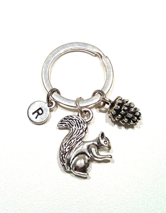 Squirrel Keychain Custom Keychain Custom Key Ring by TrueGlows