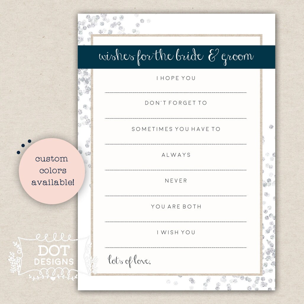 Wishes for the Bride and Groom Advice Print Kraft Paper
