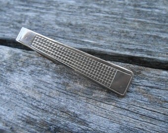 Vintage Silver Abstract Tie Clip, 1980's. Men, Groomsmen Gift, Dad.