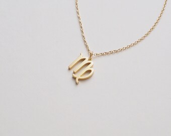 Zodiac Necklace, Dainty Zodiac Charms, Delicate Minimalist Layering Necklace in Sterling Silver, Gold, Rose Gold #D95