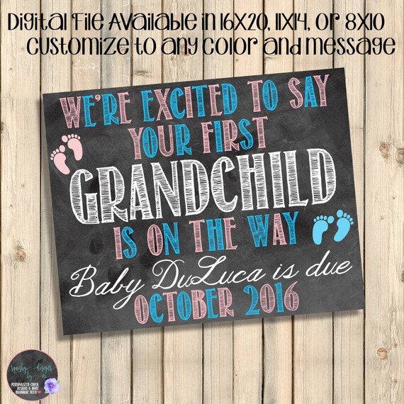 Grandparent's Pregnancy Announcement First Grandchild