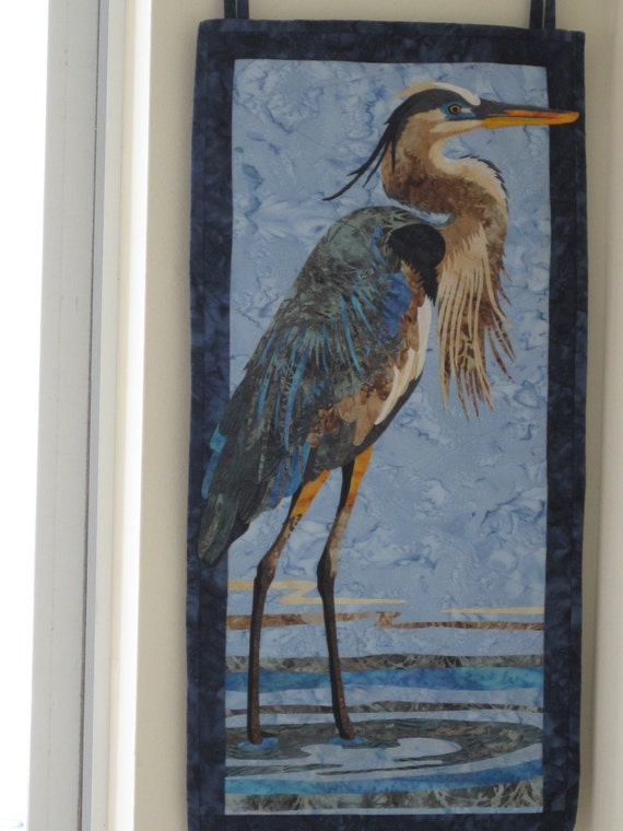 Sentry Watching Great Blue Heron Wall Art by BatiksBySandcastle
