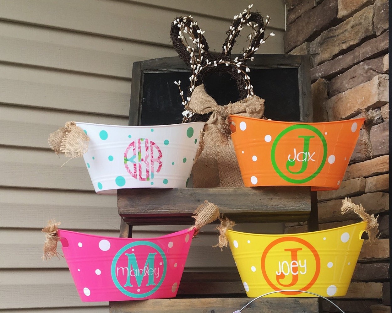Customizable Personalized Easter Basket Girls by MommyMadeItGa