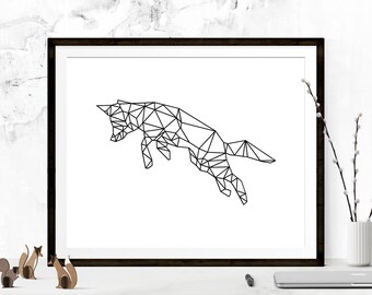 Fox Wall Art fox print fox wall art geometric animal print triangle home Fox Wall Art fox print fox wall art geometric animal print triangle home